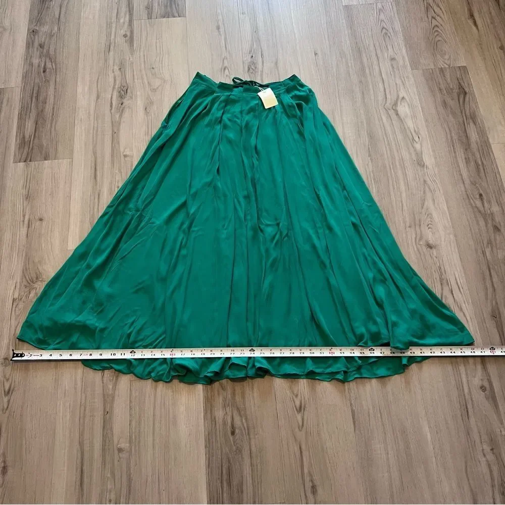 Vintage Emerald green chiffon Maxi Skirt by Cotton Candy LA NWT deadstock sz L